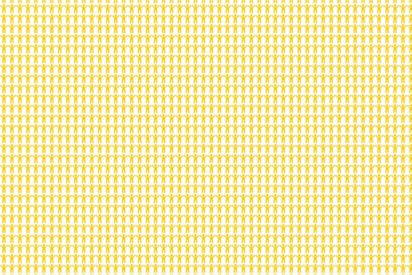 Illustration de la plus grande page web du monde sur 7billionworld.com montrant des milliers de silhouettes jaunes.