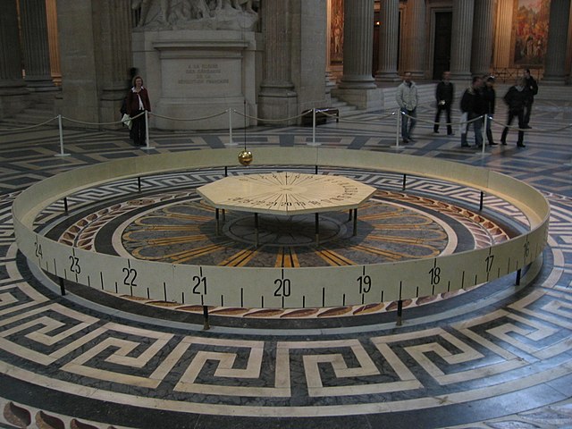 Pendule de Foucault au Panthéon de Paris, démonstration de la rotation de la Terre