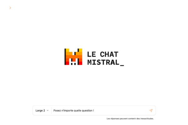 Interface du Chat Mistral AI avec un champ pour poser des questions