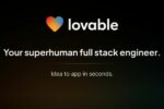 Logo de Lovable avec le slogan "Your superhuman full stack engineer". Lovable est une start-up spécialisée dans l'intelligence artificielle pour la génération de code et le développement logiciel.