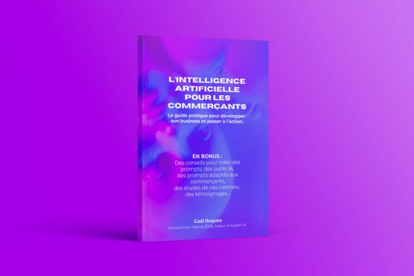 Couverture du livre « L’Intelligence Artificielle pour les Commerçants » de Gaël Roques sur fond violet